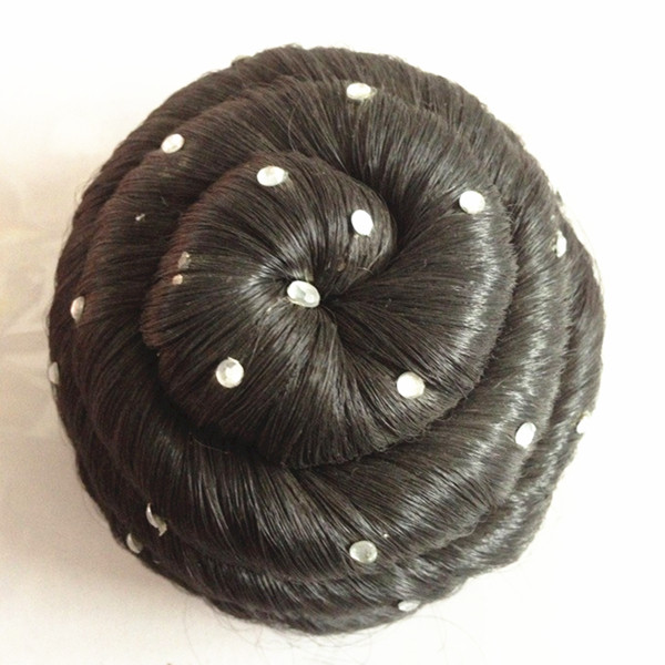 black synthetic hair bun LP16